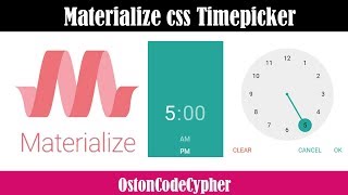 How to create a Time Picker using Materialize CSS - Easy Tutorial