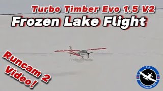 Frozen Great Lake Float Flight: Eflite Turbo Timber Evolution V2 with Rough Landing