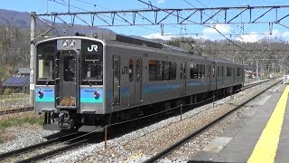 【E127系】JR篠ノ井線 坂北駅から普通列車発車