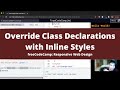 Override Class Declarations with Inline Styles (Basic CSS) freeCodeCamp tutorial