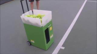 Trying out the Spinshot Player Tennis Ball Machine