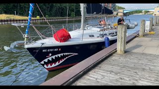 Sailing Lake Michigan from Muskegon to Manistee on our Catalina 30