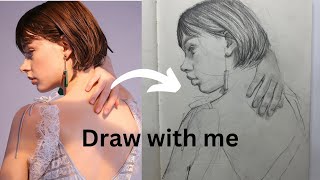 Draw with me ✍️| Pencil portrait study #howtodraw #portrait #tutorial