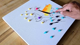 Easy Acrylic Painting Technique / Abstract Floral Painting / Step By Step 🤩🤩🤩