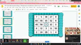 One-Step Equation Bingo - Multiplication and Division - Digital