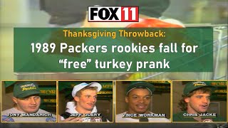 Green Bay Packers rookie turkey prank; 1989 classic video