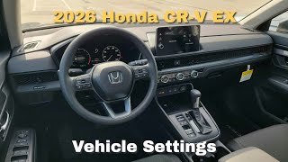 Honda CRV EX 2026 Vehicle Settings Tutorial: Everything you need to KNOW!