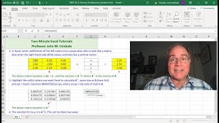 Excel Tutorial 06: Solving Simultaneous Equations