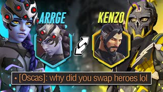 Rank 1 Hanzo and Widowmaker SWAP heroes for a day - Overwatch 2