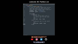 Leetcode 86. Partition List in Python | Python Leetcode | Python Coding Tutorial | Python Code ASMR