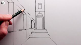 How to Draw an Alleyway in One-Point Perspective: Step by Step