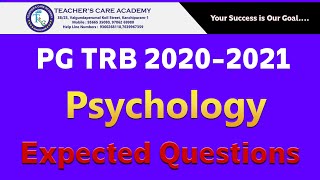 PGTRB 2021: Psychology - Expected Questions