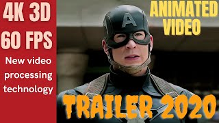 Captain America Civil War - trailer Clip 4K 3D 60FPS. Movie to Animation films. Super hero
