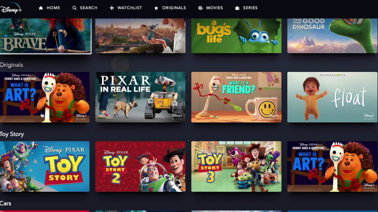 Disney Plus- Every Pixar Movie & Shows Available To Watch Now - YouTube