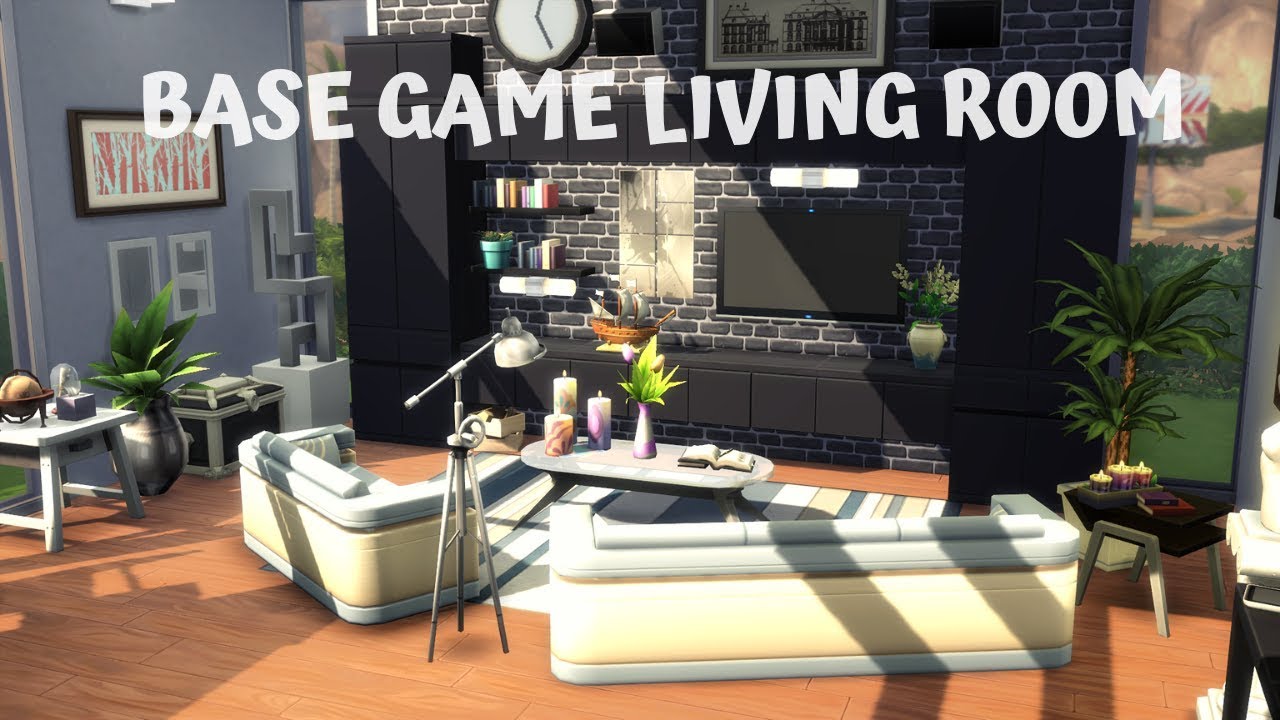 📺 BASE GAME LIVING ROOM 📚 SIMS 4 SPEED BUILD STOP MOTION (BASE GAME,NO ...