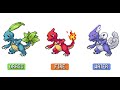 pokemon swap type sprite 6 ivysaur charmeleon and wartortle gen 1 kanto starters evolution