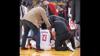 James Harden Injured By Draymond Green in Game 2 vs Warriors | NBA Playoffs