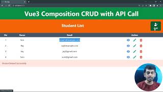 CRUD with API Call using Vue 3 Composition API (Hindi)