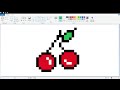 How to draw Pixelated Cherries using MS Paint | How to draw on your computer