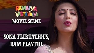 Sona Flirtatious, Ram Playful - Ramaiya Vastavaiya Scene - Girish & Shruti