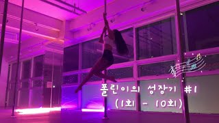 폴댄스입문 배우기 브이로그 1-10회차 폴린이의 변화☺️💜