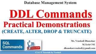 DBMS 11: DDL Commands with Practical Demo | DBMS / SQL Tutorial for Beginners