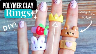 5 CUTE Clay Ring Designs! | Polymer Clay Tutorial