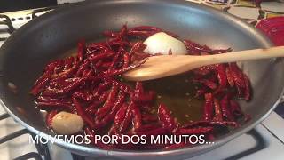 DELICIOSA SALSA ROJA DE ACEITE Y CHILE  ÁRBOL - salsa de chile de arbol en aceite