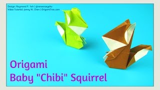 Origami Squirrel - Origami Baby Chibi Squirrel - Origami Squirrel Tutorial - Paper Crafts