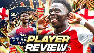 4⭐5⭐ 95 TOTS SAKA PLAYER REVIEW | FC 24 Ultimate Team