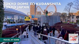 4k hdr japan walk | Sunset Walk in Tokyo Japan from Tokyo Dome to Kudanshita |  Tokyo Travel Guide