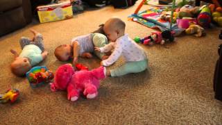 two triplets wrestling