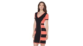 Chiqui Delgado Colorblock VNeck Sweater Dress