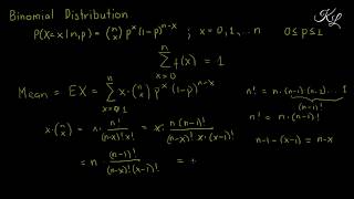 Binomial Distribution - Derivation of Mean, Variance & Moment Generating Function in English