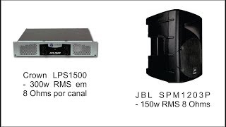 Combinação de potencia entre o amplificador e a caixa de som.