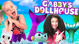 Ivy and Gabby turn into Mermaids from Gabby's Dollhouse!!