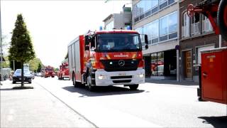 Optocht Brandweerwagens Kruibeke // Fire truck parade lots of sirens.