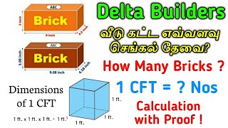 Brick Calculation வீடு கட்ட எவ்வளவு செங்கல் தேவை? 1 CFT=? Delta Thanjavur Kumbakonam #deltabuilders