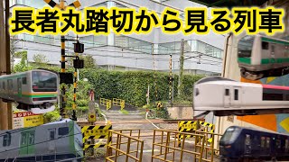 長者丸踏切から見る列車