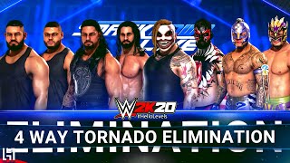 WWE 2K20 8 Man - 4 Way Tornado Tag ELIMINATION Match Gameplay