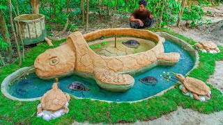Rescue Fish From Dry Up Place Build Aquarium Fish Pond Around Turtle Pond Shelter