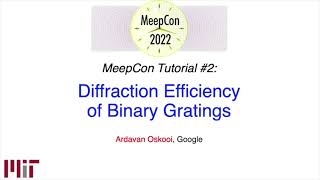 Diffraction Efficiency of Binary Gratings — Oskooi