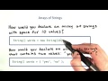 Array of Strings - Intro to Java Programming