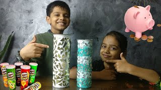 Piggy bank | DIY piggy bank using Pringles can | Best out of waste idea