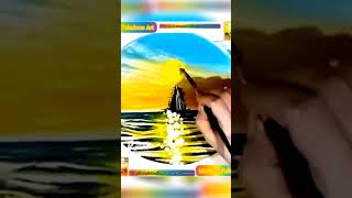 Sailboat Sunset Seascape Art💛 #shorts #shortvideo #short #viral #art #diy #drawing #love #satisfying