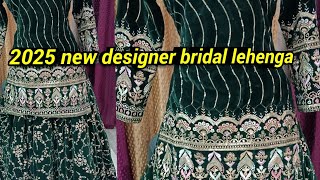 2025 new designer bridal lehenga design. velvet lehenga plazo kurti design