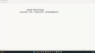 Winter 2022 Java Control Statement 2