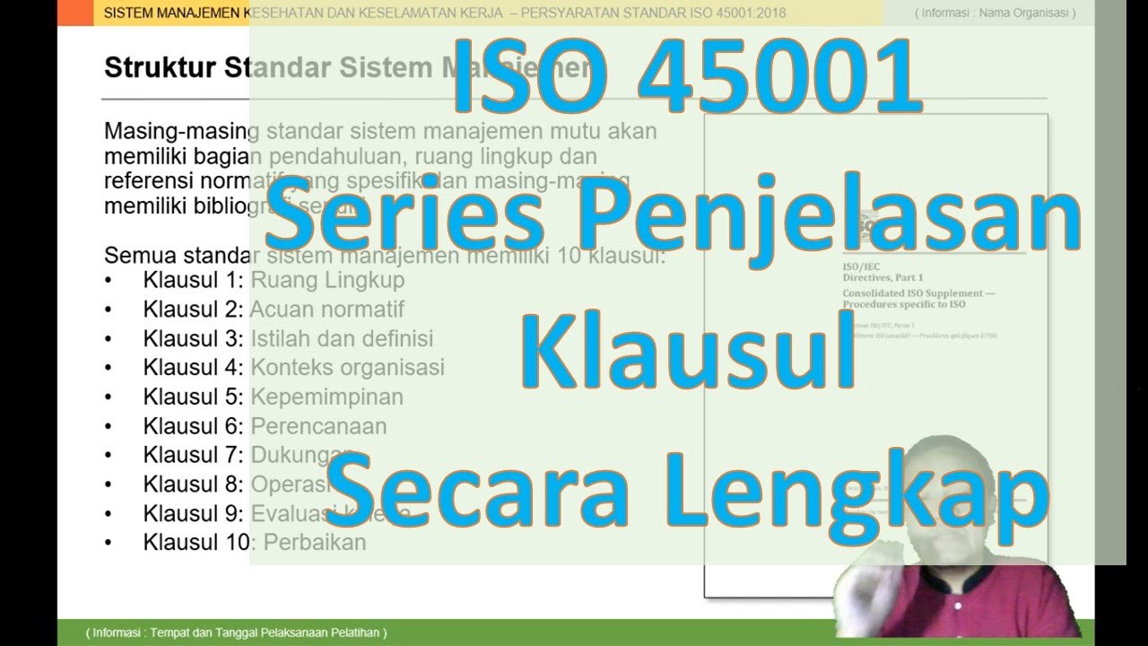 ISO 45001 Series Penjelasan Klausul Lengkap - Pendahuluan - YouTube