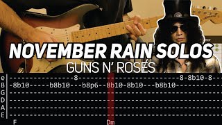 Guns N' Roses - November Rain solos (Guitar lesson with TAB)