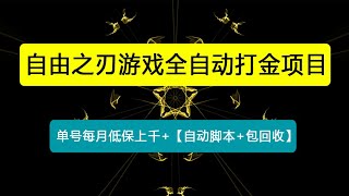 最新自由之刃游戏全自动打金项目，单号每月低保上千+【自动脚本+包回收】